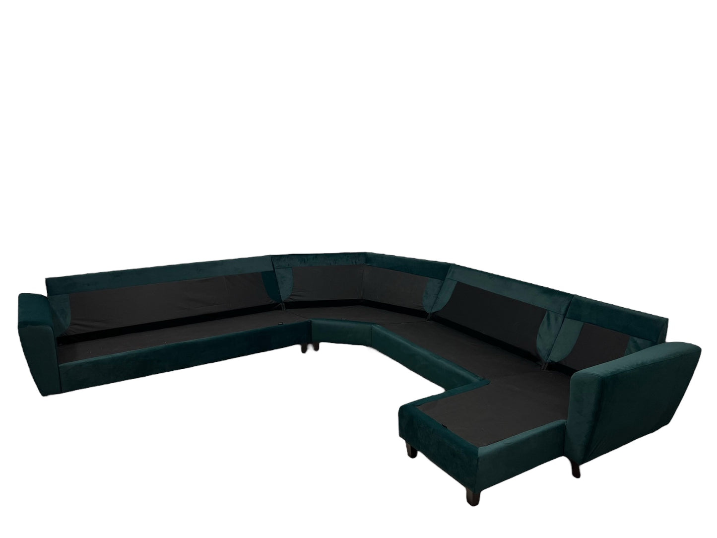 Nyomtrukket nydelig Formfin U design hjørnesofa i fløyel