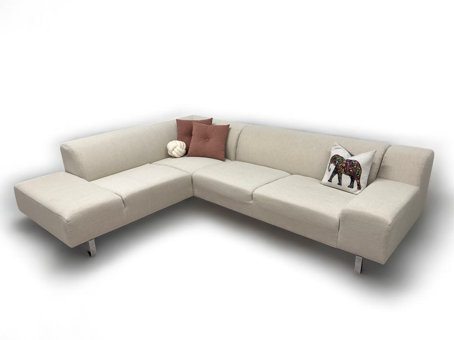 Nydelig nyomtrukket Bolia Seville design hjørnesofa beig