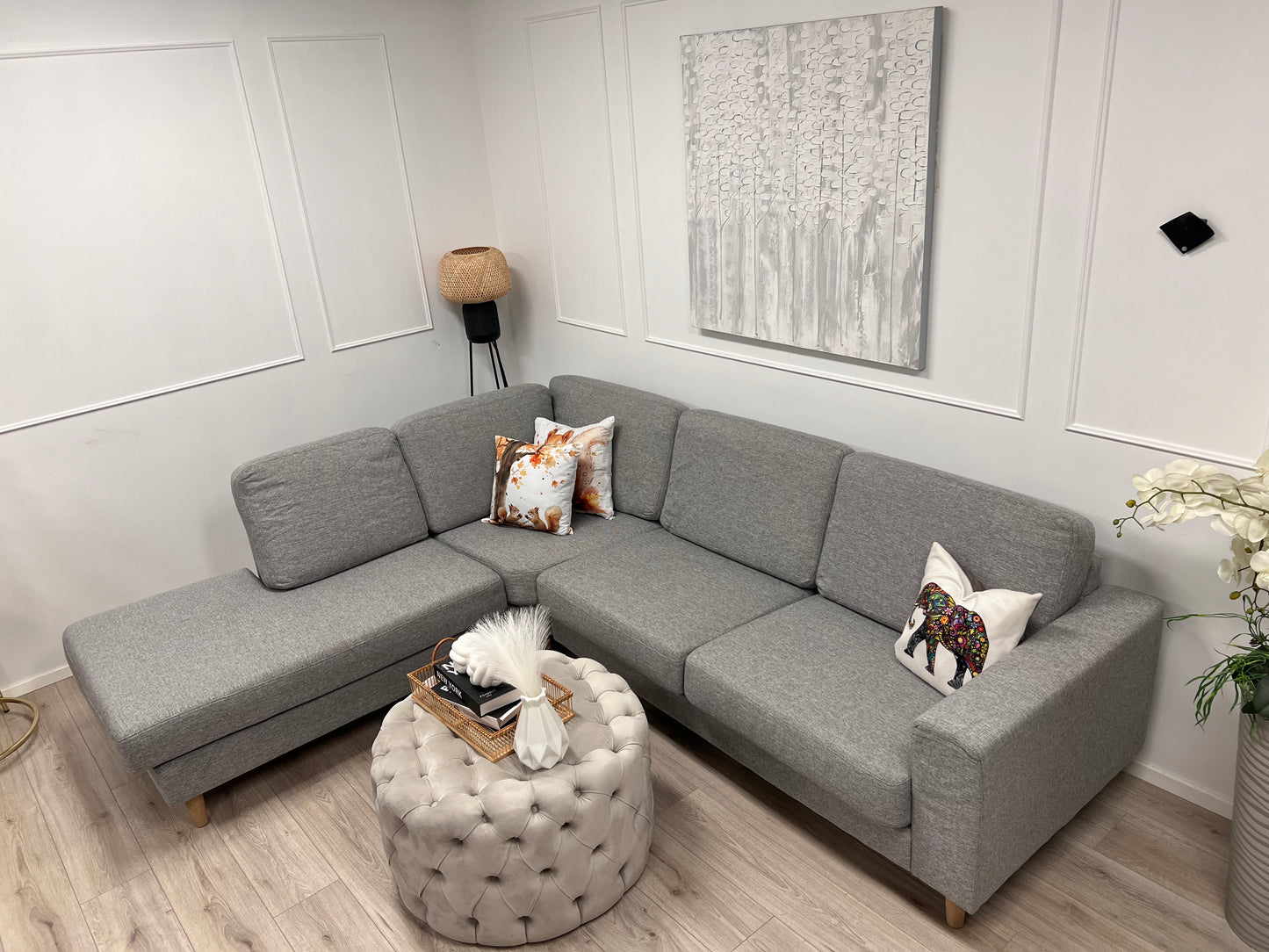 Nyrenset Fagerheim Hedda design hjørnesofa med sjeselong