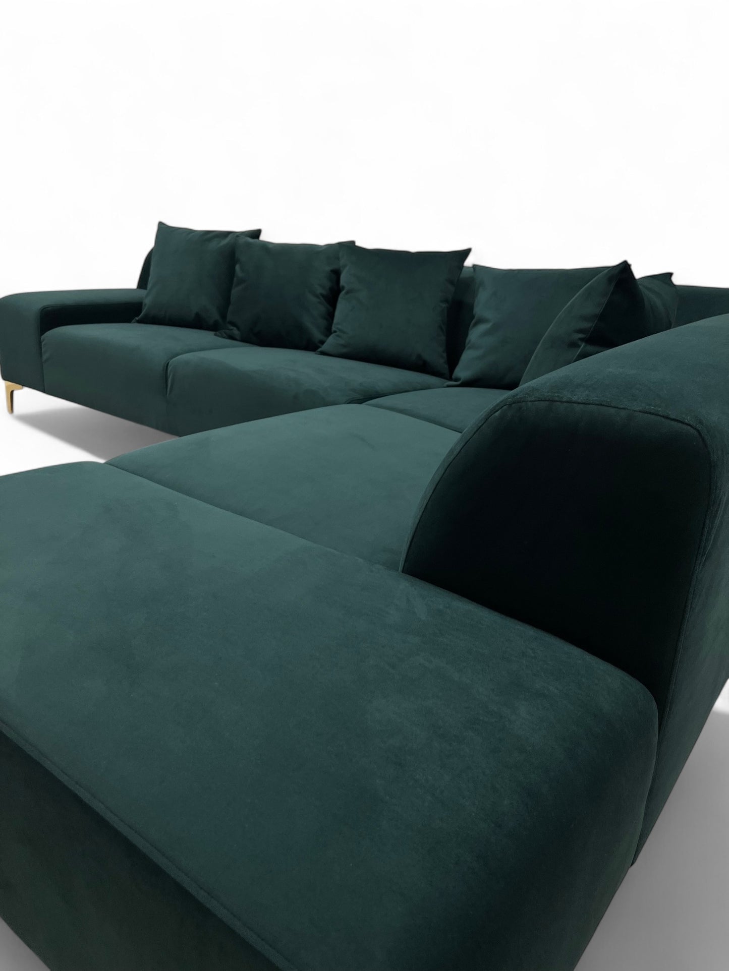 Nydelig og nyomtrukket Bolia Seville hjørnesofa i fløyel