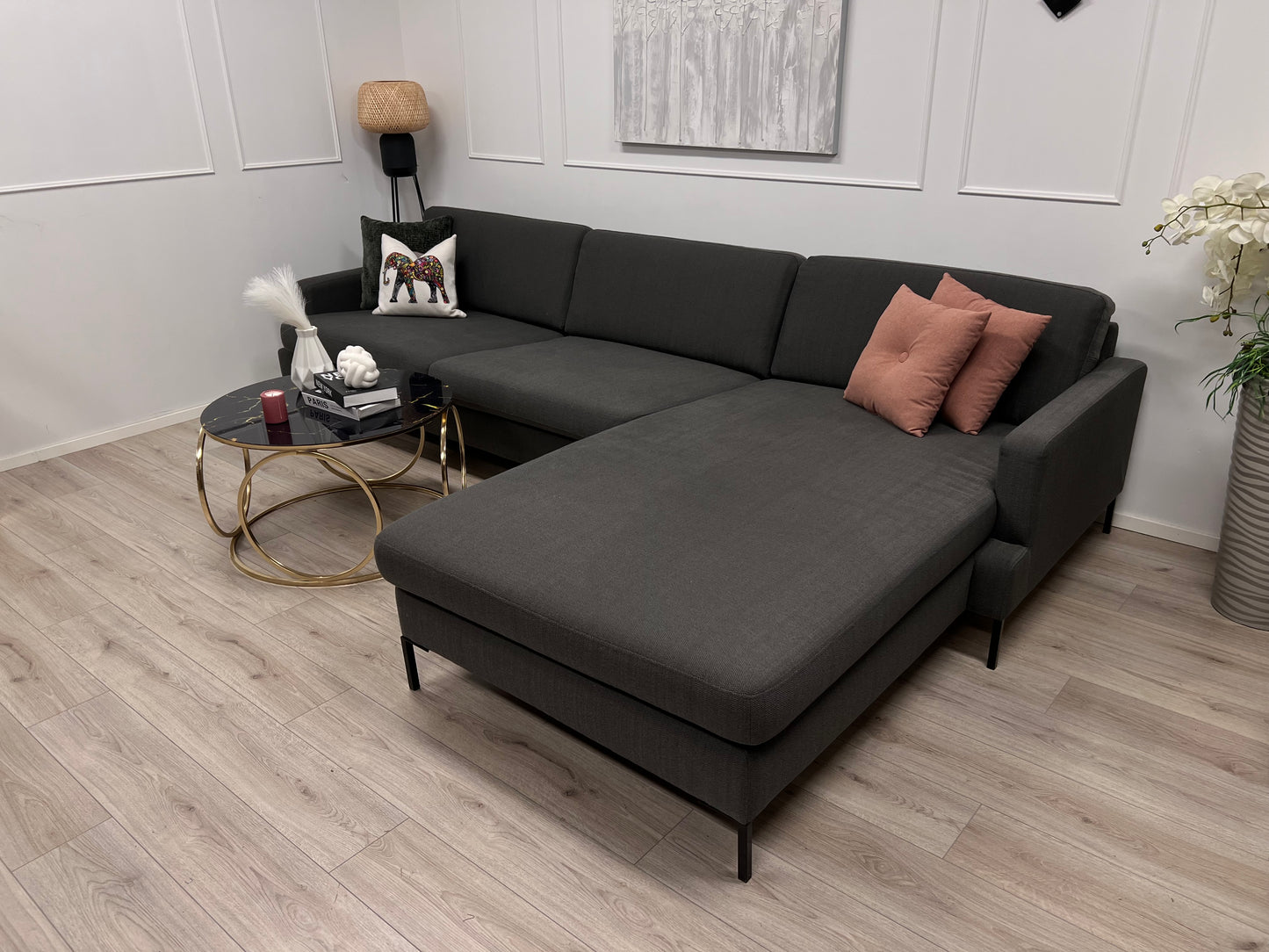 Nyrenset Sixbondstreet Crosby design hjørnesofa med sjeselong