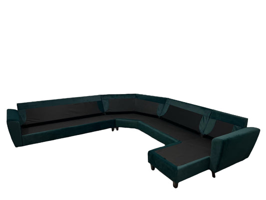 Nyomtrukket nydelig Formfin U design hjørnesofa i fløyel