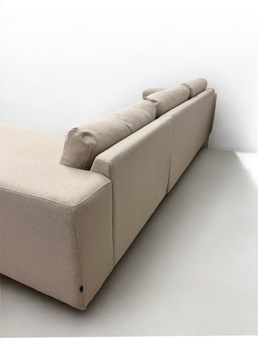 Nyomtrukket lekkert Bolia Sepia design hjørnesofa omtrukket